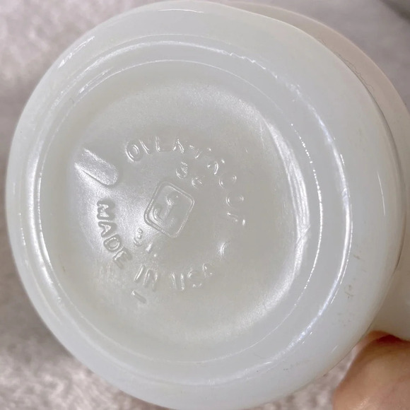 Vintage Anchor Hocking Yellow & Orange Atomic Cloud Pattern Stacking Mugs x2 - Picture 8 of 11